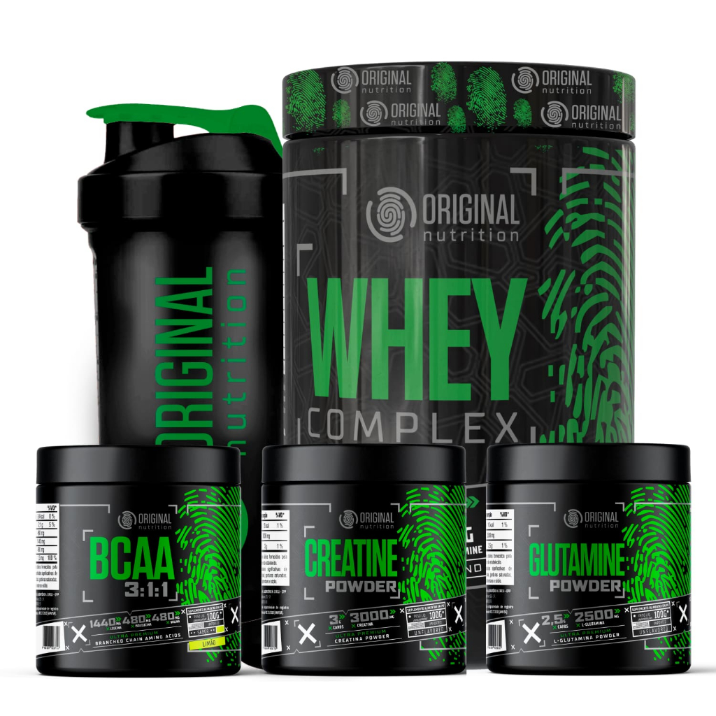 Kit Whey Complex + Bcaa + Glutamina + Creatina + Shaker - ON Original Nutrition - Direto da Fábrica em Oferta na Shopee