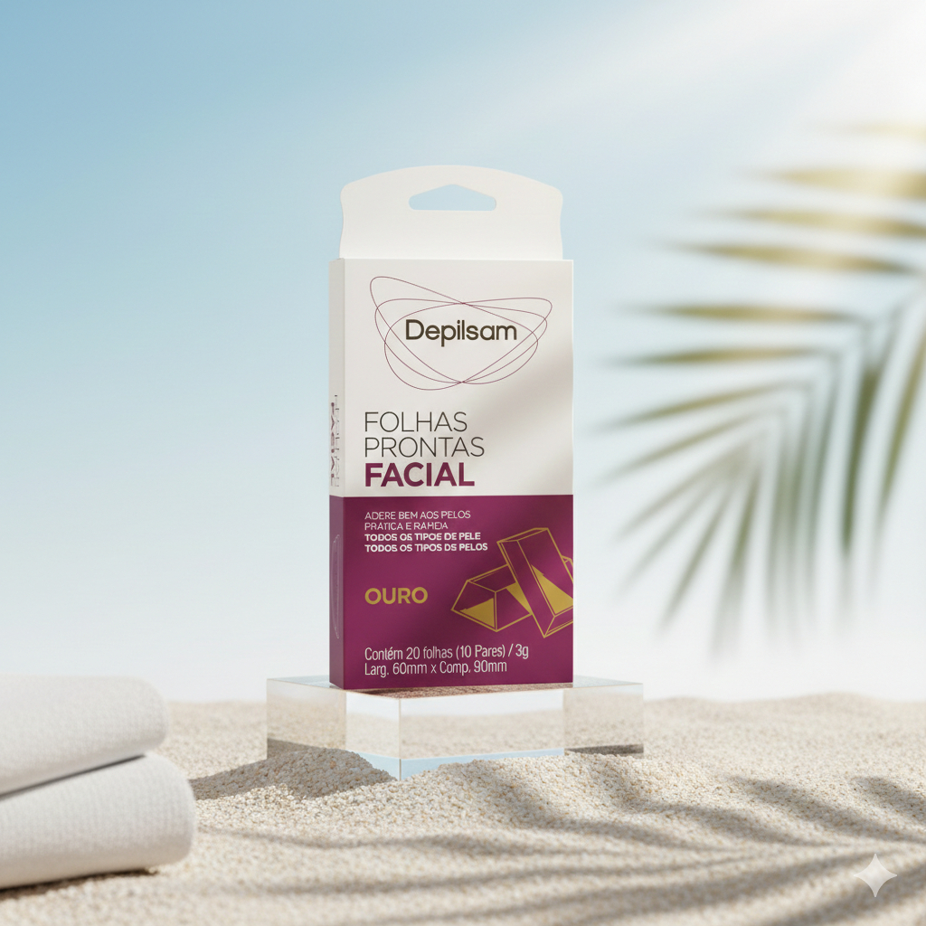 Folhas Prontas Facial Depilsam Ouro 10 Pares em Oferta na Shopee