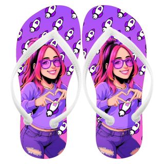 Chinelos Dos Rosas Katlen personalizado com seu nome