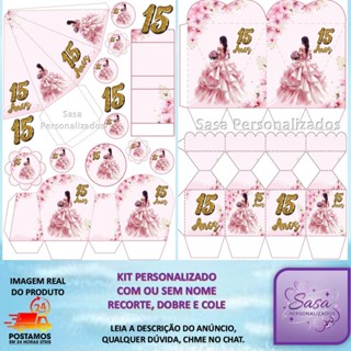 15 ANOS LEMBRANCINHA PERSONALIZADA KIT COM 80/160 itens com ou sem nome - ENVIO IMEDIATO em Oferta na Shopee