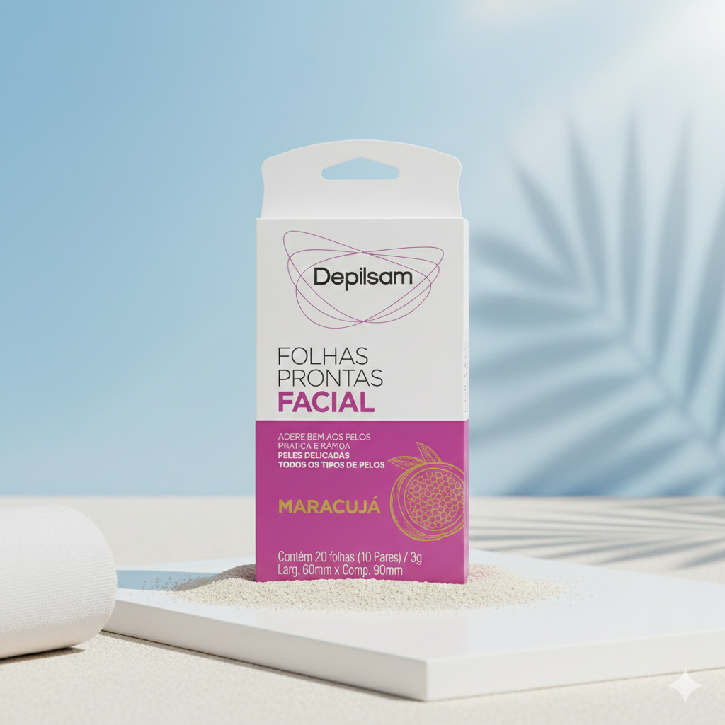 Folhas Prontas Facial Depilsam Maracujá 10 Pares em Oferta na Shopee
