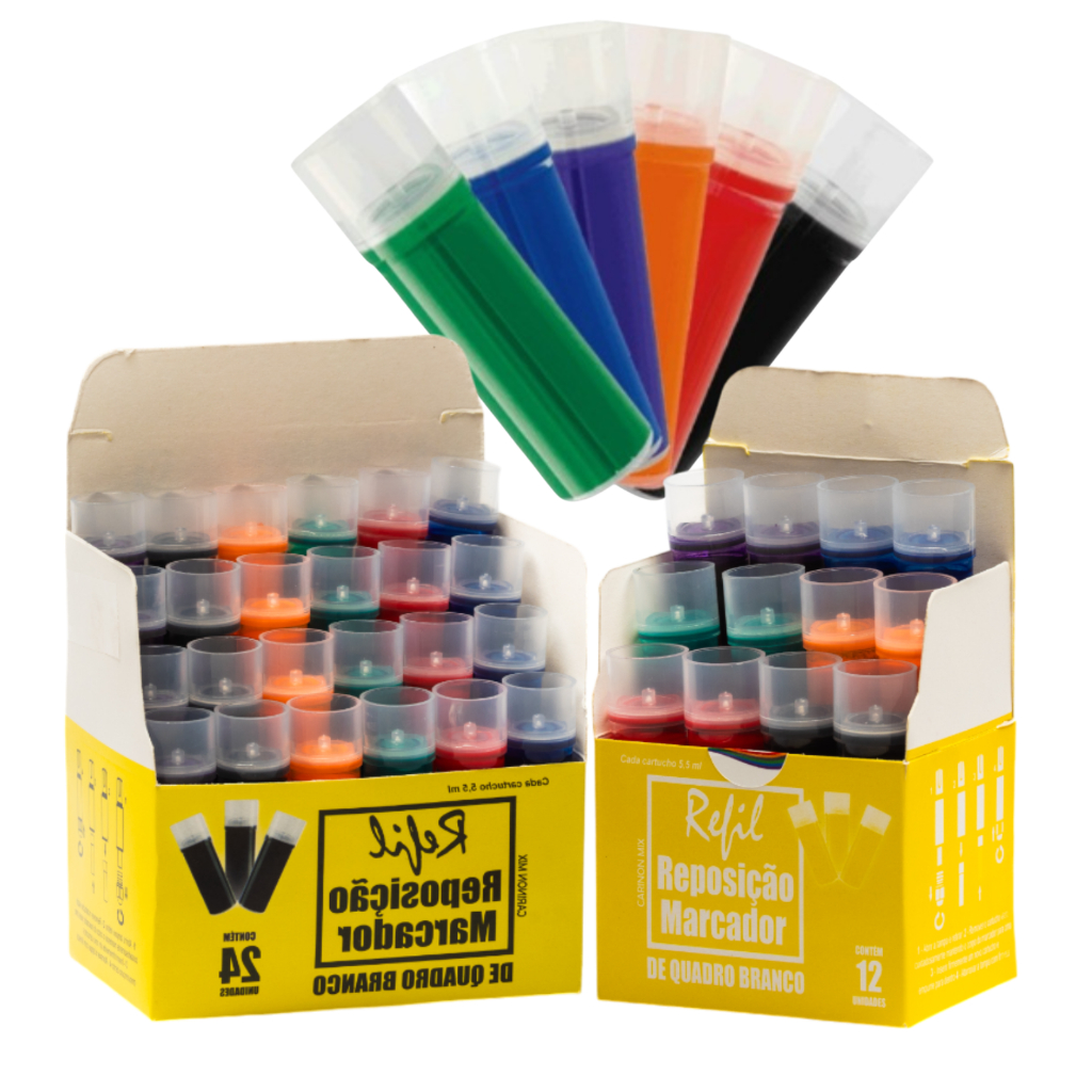 Kit Refil de Tinta Para Pincel Marcador de Quadro Branco Pilot 36 Unidades CarinonMix