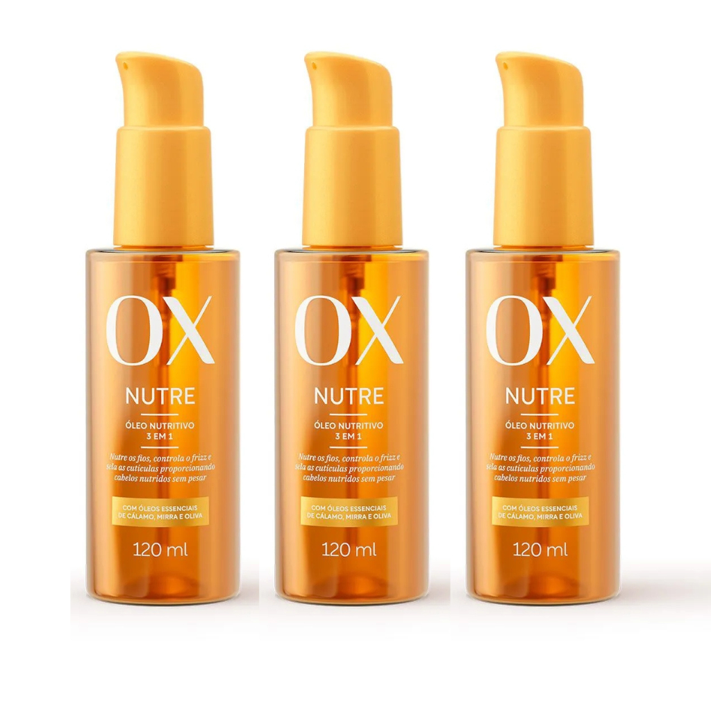 Kit 03un Óleo Nutritivo Ox Nutre 3 em 1 120ml