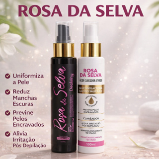 Kit Rosa Selva Clareador Corporal Ativado 100ml +  Óleo Rosa Selva 100ml - Óleo Anti Foliculite Axila e Virilha em Oferta na Shopee