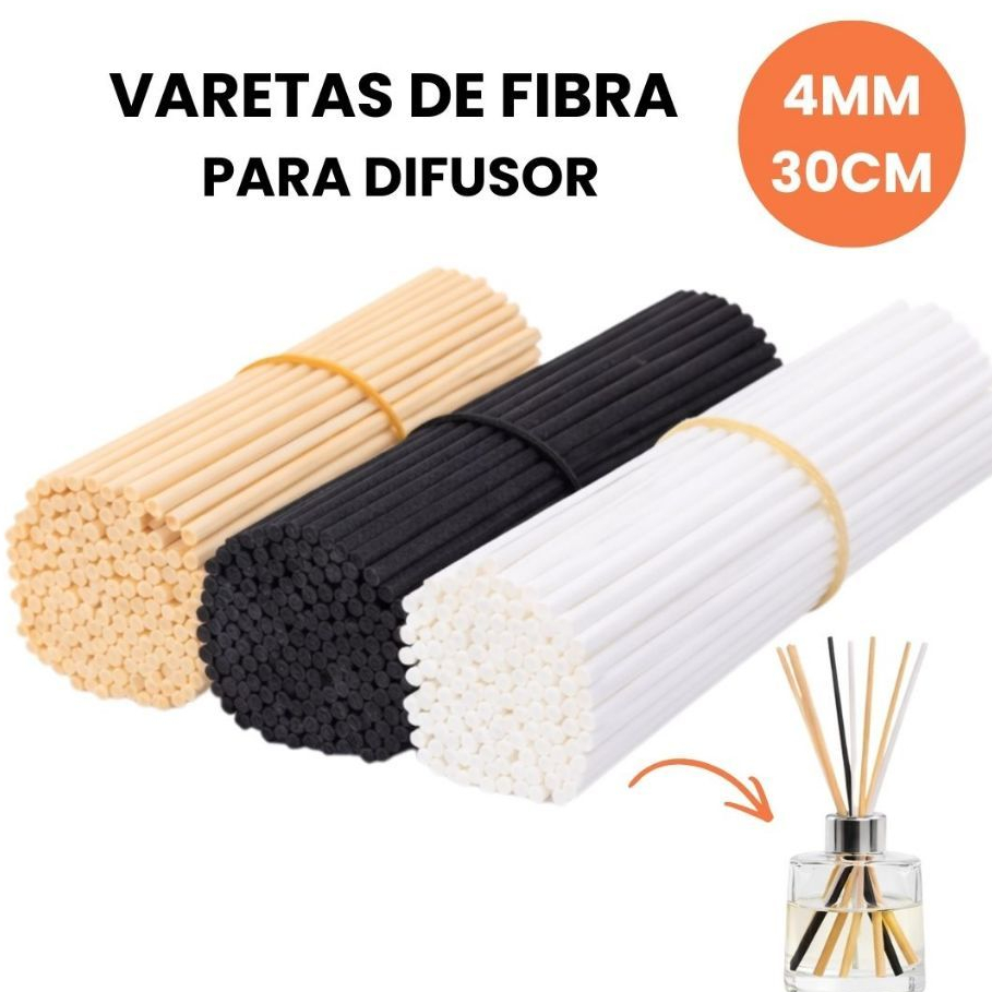 Varetas para Difusor de Ambientes Fibras de Algodão 30cm 4mm Branca Preta Rose Aromatizador em Oferta na Shopee