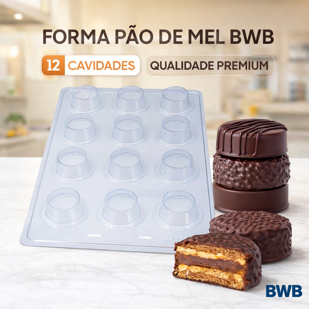 Kit 03 Formas Silicone Mini Pão De Mel 3 Partes Sp 829 Faz 36 Pão de Mel por vez Casca Chocolate
