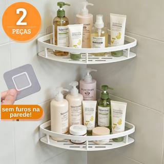 Kit com 2 Suportes para Shampoo Adesivo Para Parede Cozinha e Banheiro em Oferta na Shopee