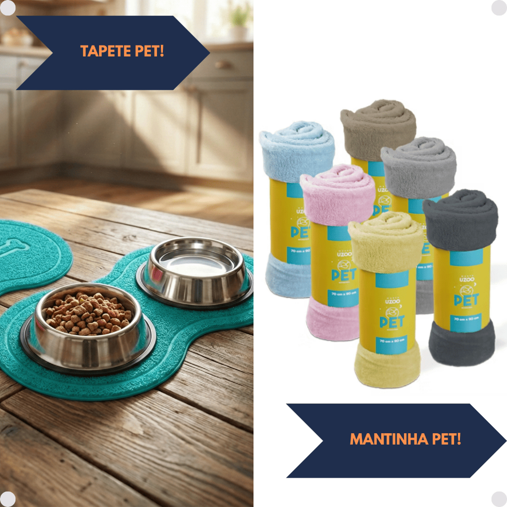 Kit Pet Tapete + Mantinha | Cantinho Perfeito pro Seu Bebê de 4 Patas 🐾 em Oferta na Shopee