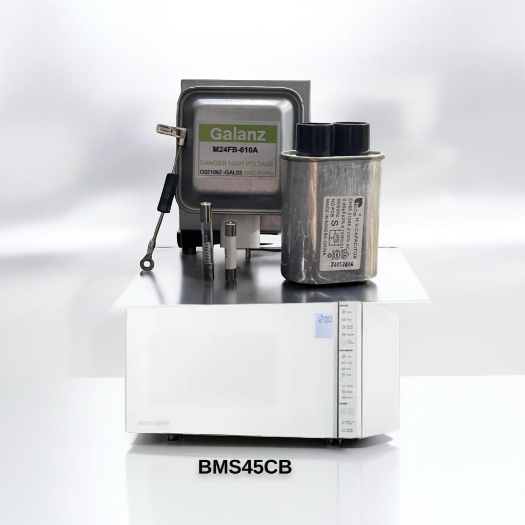 Kit Pro Manutenção Microondas BMS45CB Magnetron 610A + Cap 0,85uf + Fusivel 20A + Fusivel 0.8A + Diodo