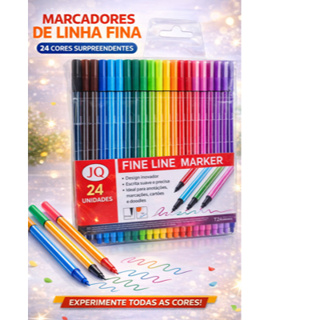Canetas Coloridas Fine Line 12/24/36 CORES em Oferta na Shopee