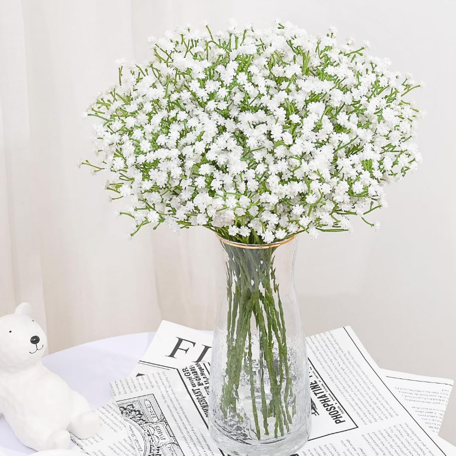 kit 6/12 Galho Plantas Mosquitinhos 63cm Gypsophila Artificial Decoração Decorar Festas Branco
