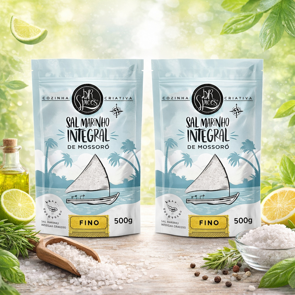 Kit 2 Sal Marinho Fino Integral Mossoró Br Spices 500g em Oferta na Shopee