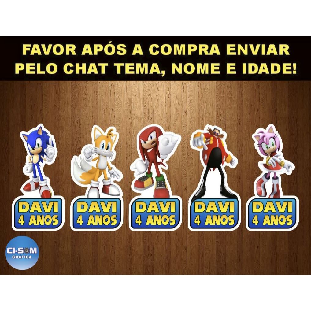 Apliques 3D Personalizados 6x3cm TODOS OS TEMAS (Ideal para mini tubete de 8cm)