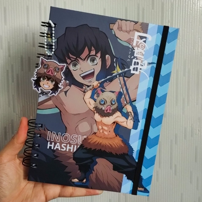 Caderno Inosuke Demon Slayer Personalizado Anime Kimetsu no Yaiba — Capa dura A5 ou Universitário