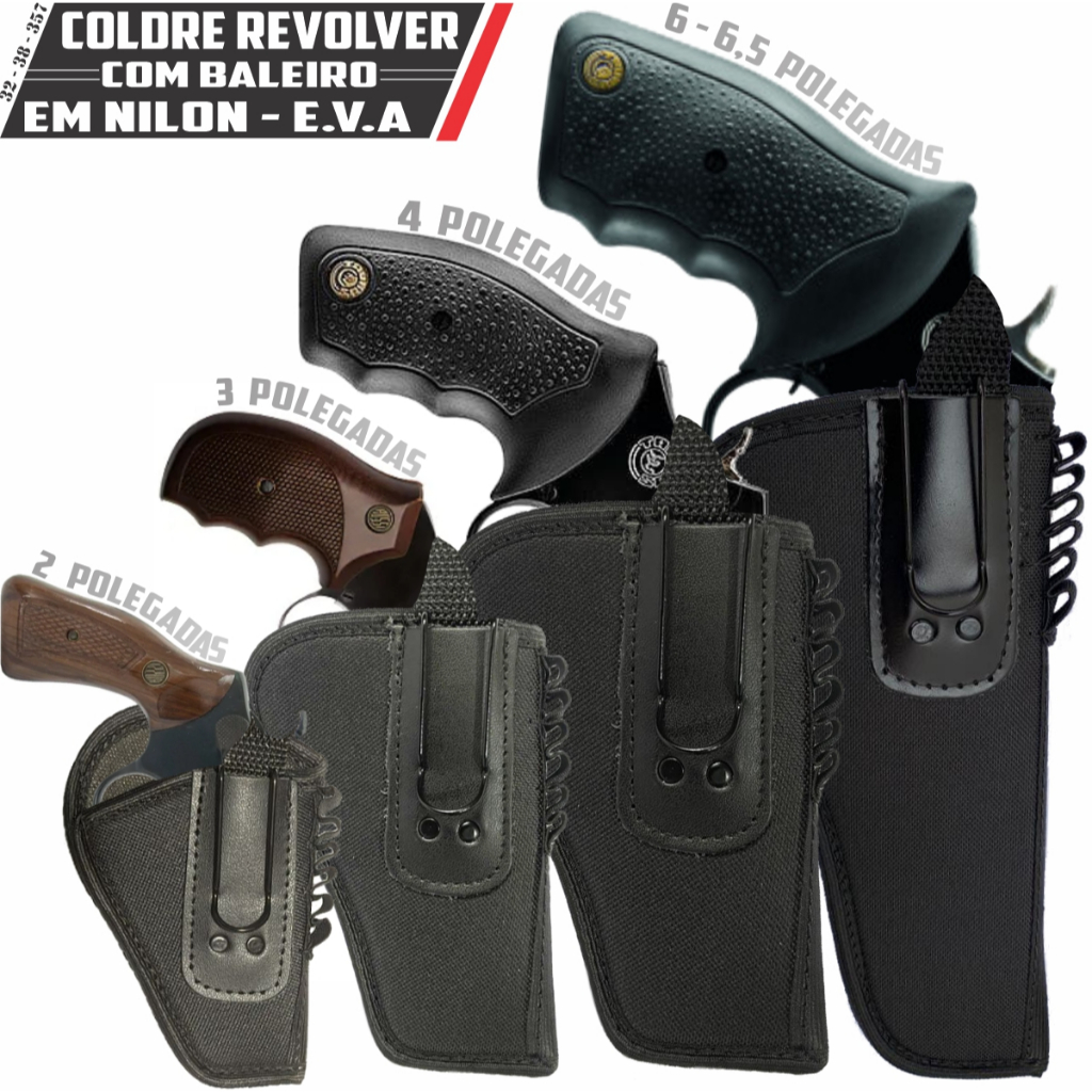 Coldre de Revolver Taurus ou Rossi para Cintura 2,3,4 e 6 Polegadas.