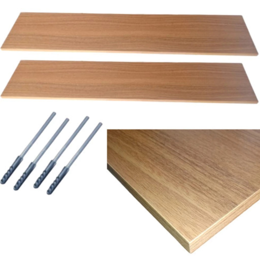 Kit 2 Prateleiras MDF Freijó 100x20cm — Suporte Invisível, Decoração Moderna em Oferta na Shopee