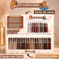 Kit 10 Esmaltes Capivara Com Caixa Tons Marrom Chocolate Nude Terrosos Esmaltes Atacado