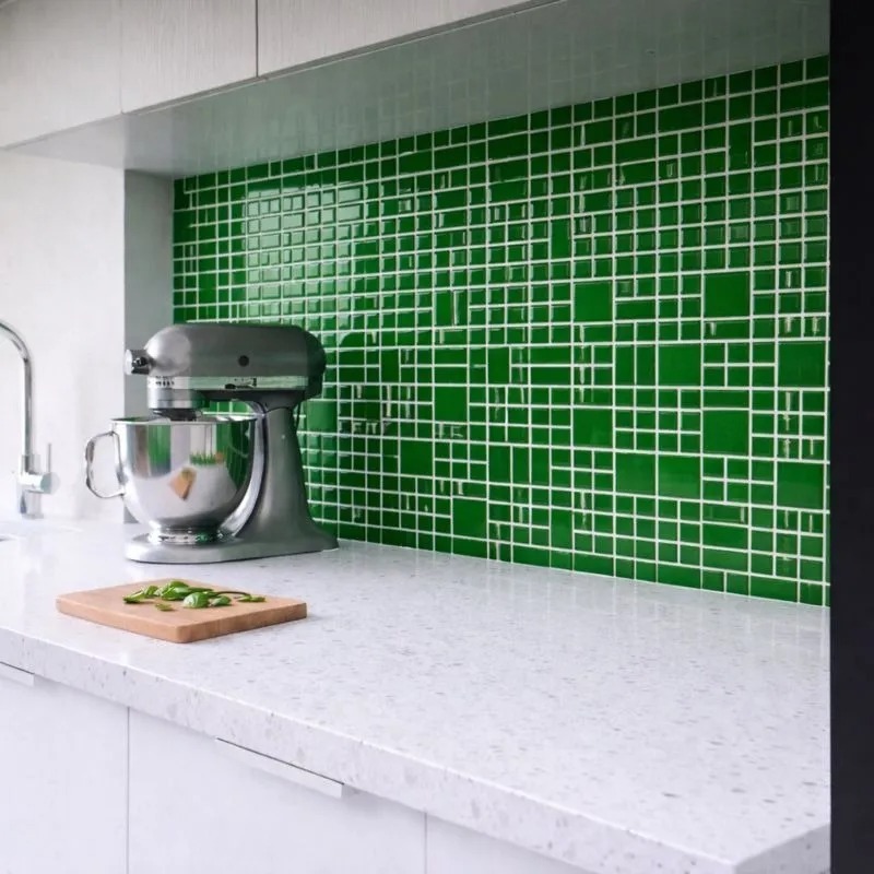 Pastilha Adesiva Decorativa Verde Kit 4 Placas