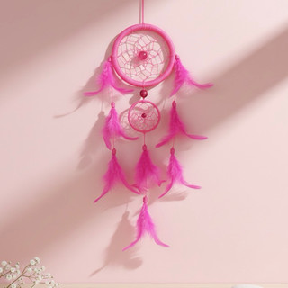 Filtro dos Sonhos Rosa Bebê 1 ou 2 Círculos Proteção Delicada Artesanal