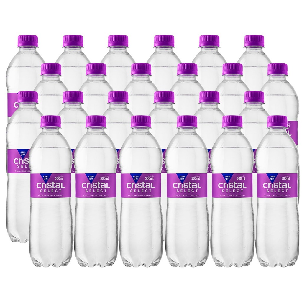 Água Mineral Natural Cristal Com Gás 500 Ml escolha seu  Pack em Oferta na Shopee