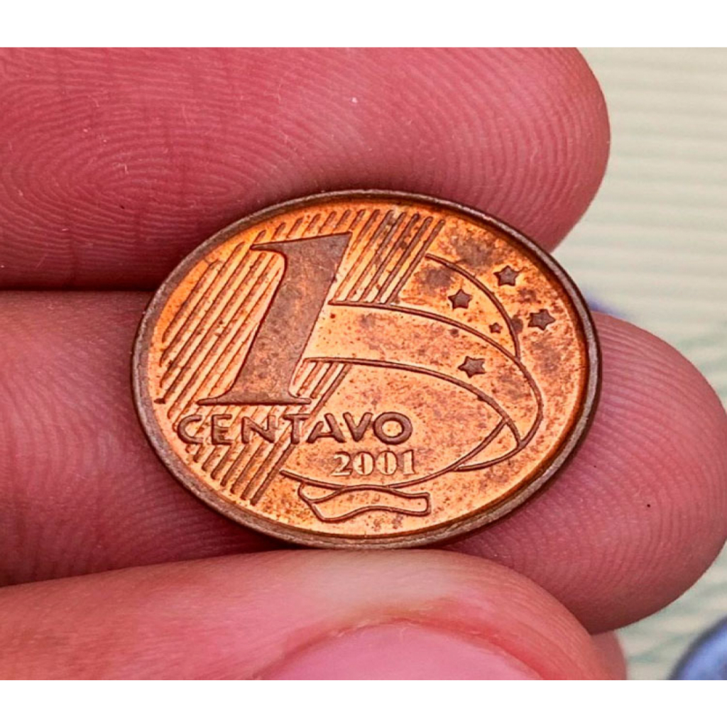 Moeda de 1 centavos nacional Brasil para colecionadores - Numismática - 2001 - 2002 - 2003 - 2004