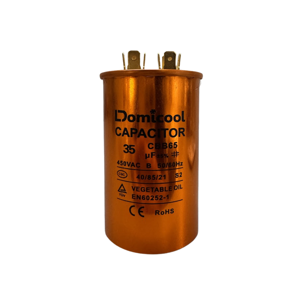 Capacitor Permanente 35uF 450V Ar Condicionado e Refrigeração Alumínio