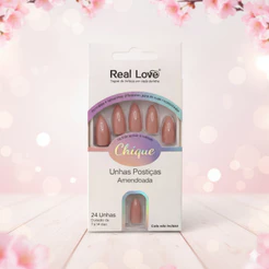 Unhas Postiças Real Love Chic Amendoada Nude Elegante – Efeito Salão 24 Unhas