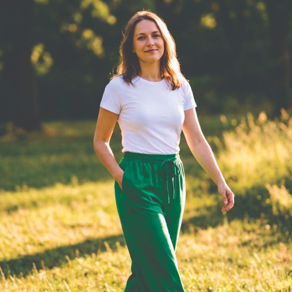 Calça Pantalona Feminina Cintura Alta com bolso na cintura e elástico no Tecido Premium Duna