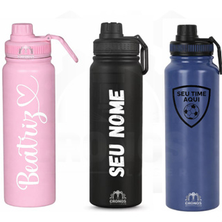 Squeeze Garrafa Térmica Preta 800ml Personalizada com Nome Esportiva Inox Ideal Trabalho Academia Escritório e Viagens em Oferta na Shopee
