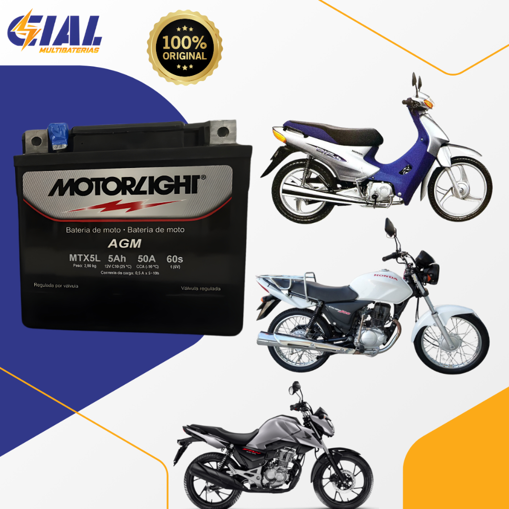 Bateria Moto Motorlight MTZ e MTX 12V 5,6,7,13 ou 18AH Selada Biz Bros Twister XRE 300 Vários Modelo em Oferta na Shopee