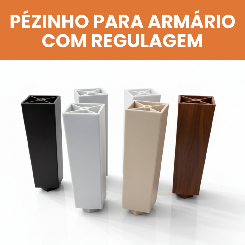 Kit Pé Pezinho Sapata Regulável Para Armários Gabinetes Banheiro Cozinha Ajustável 130mm Cores em Oferta na Shopee