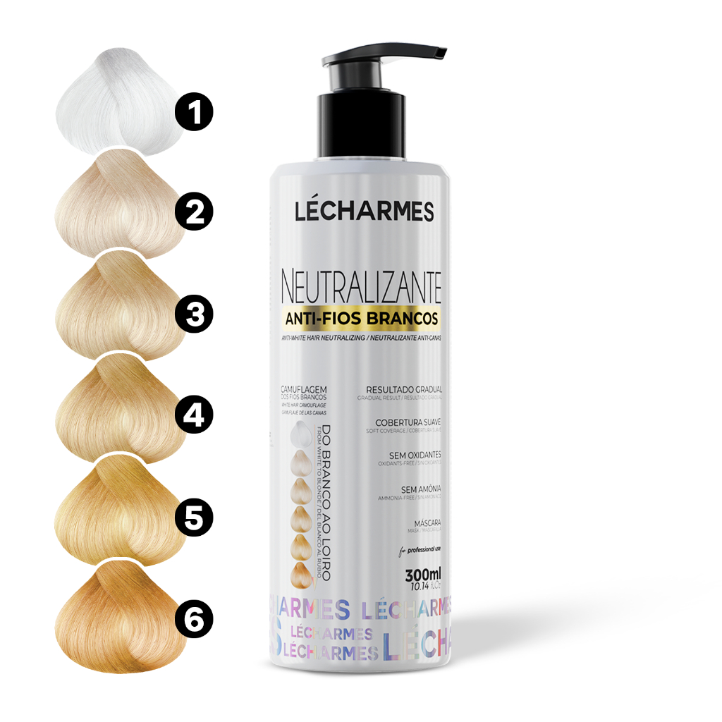 Neutralizante Anti Fios Brancos Tons Claros Lécharmes 300ml em Oferta na Shopee