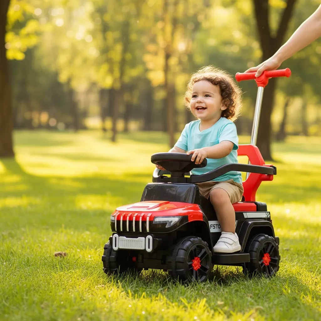 Carrinho Quadriciclo 2 em 1 Passeio e Pedal Farol com Luzes Sons e Música