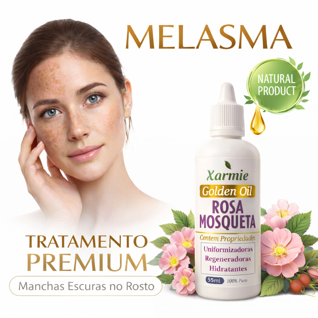 Golden Oil de Rosa Mosqueta Tratamento De Manchas e Clareamento Natural 55ml