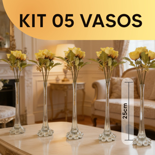 5 Vaso Solitario Tulipa Decorativo Para Casamento Festas 25cm em Oferta na Shopee