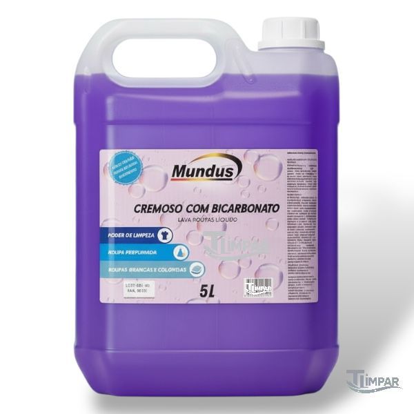 Sabão em pó liquido com bicarbonato de sódio limpeza profunda 5 litros Mundus em Oferta na Shopee