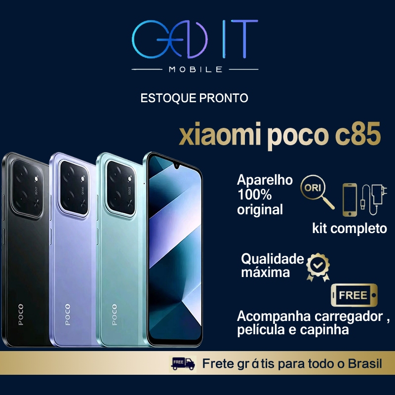 Celular Xiaomi POCO C85 Dual SIM 6+128GB 8+256GB Ram - Lacrado + Nota Fisca