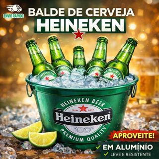 Balde De Gelo / Cerveja Heineken 6 Litros De Alumínio Para Bares, Pubs E Restaurantes em Oferta na Shopee