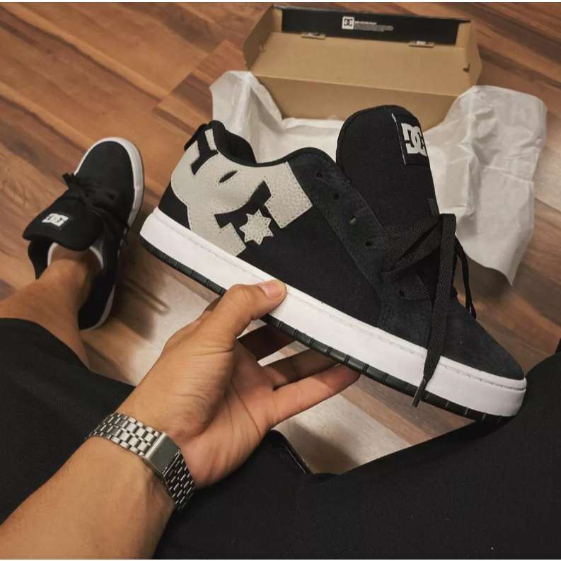 Lançamento Tênis DC Shoes Court Graffik TX Preto/Branco street Super promoção
