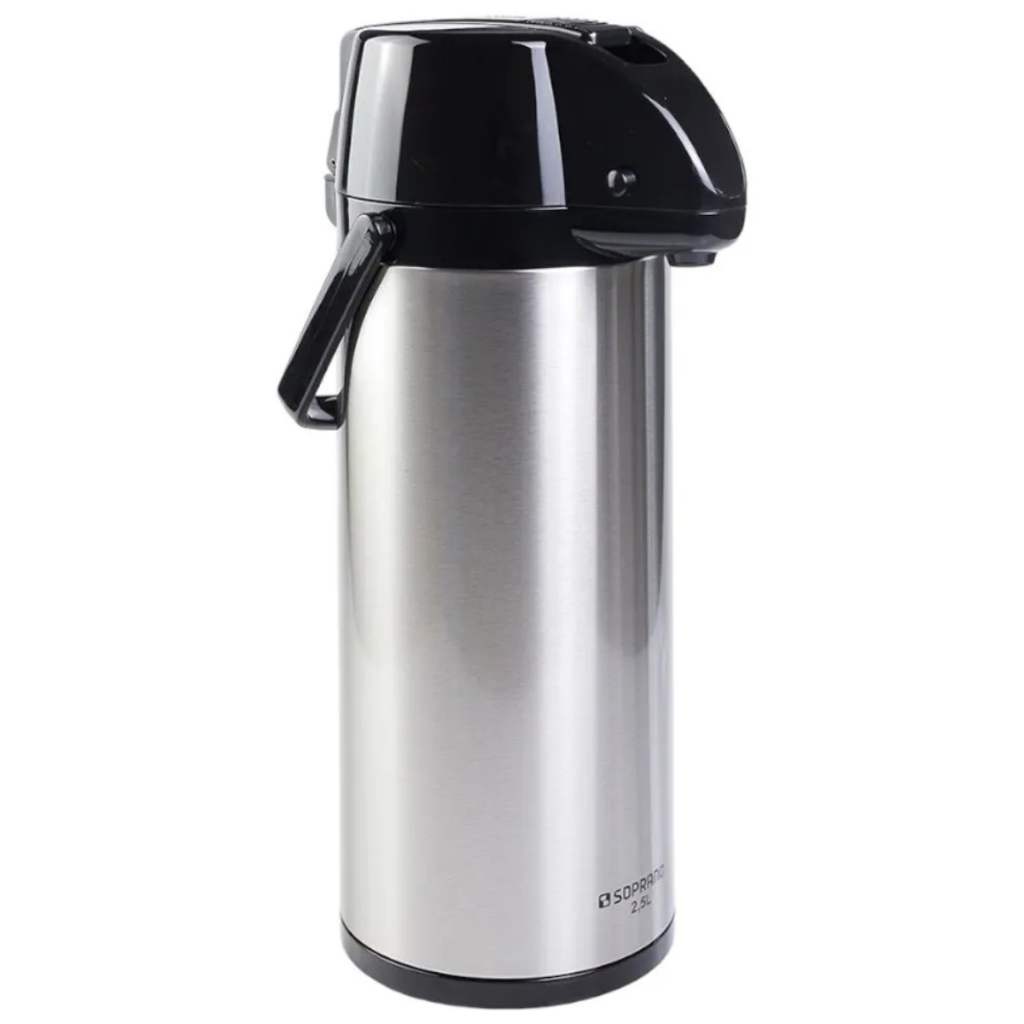 Garrafa Térmica de Café Chá Inox 2,5 Litros Exclusiva Soprano