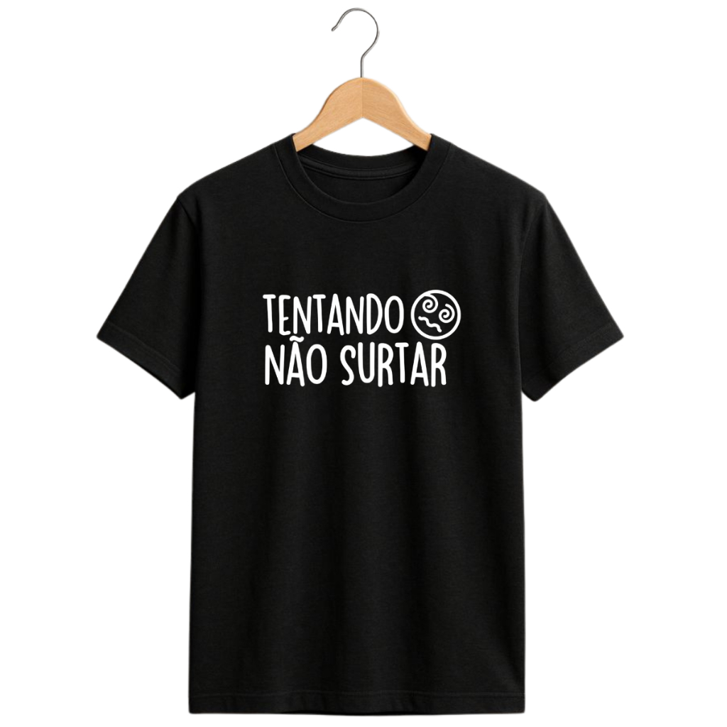 Camiseta EstampadaTentando Não Surtar Unissex Algodão Confortável Estilo Casual Divertido Moderno