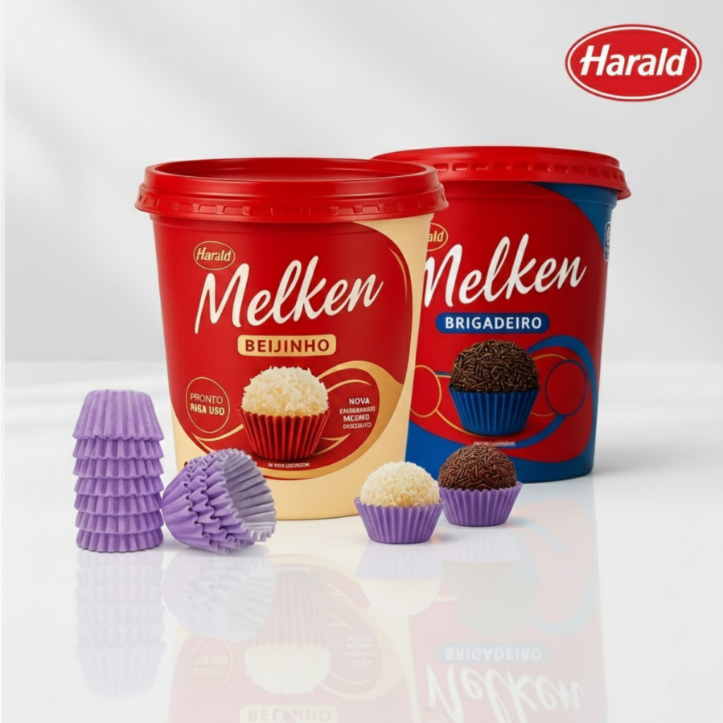 Kit Docinhos Harald Melken Brigadeiro e Beijinho Pronto C/100 Forminhas Inclusas