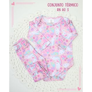 Conjunto Térmico Bebê Inverno Pagão Longo RN ao 3 Roupa Bebê Menina Feminino Peluciado Body Calça em Oferta na Shopee