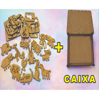 Kit de Moldes de Madeira com 15 Animais - Para Desenho, Pintura e Montagem Infantil em Oferta na Shopee
