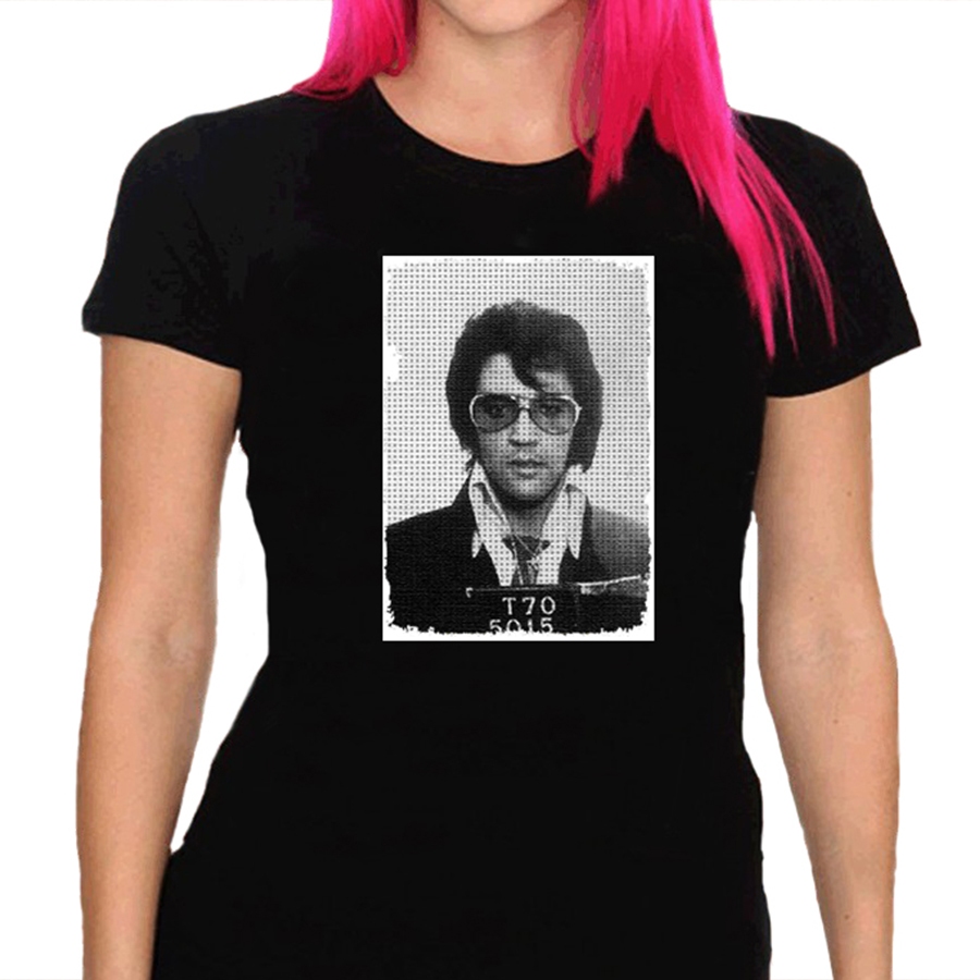 Camiseta Feminina Baby Look Elvis Presley Foto Preso - 100% algodão