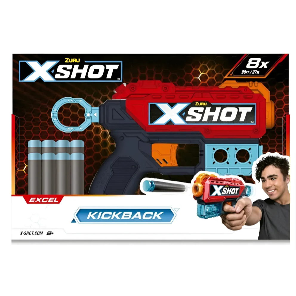 Lançador X-SHOT Kickback 8 Dardos Candide 5708
