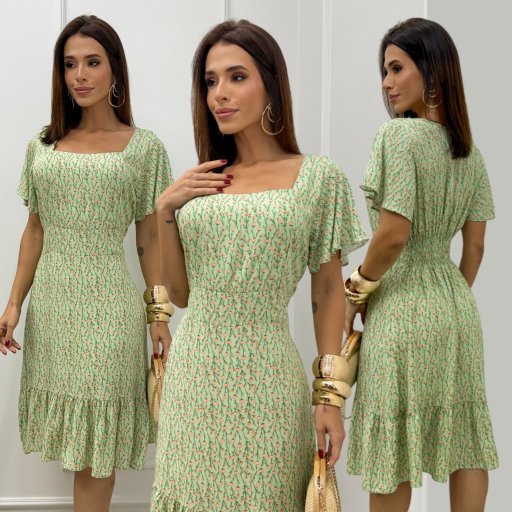 Vestido Curto Feminino Elegante Casual Cintura Marcada Dia a Dia Aniversário Passeio Confortável em Oferta na Shopee