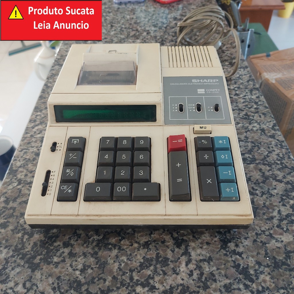 Calculadora Sharp Compet Cs-2166 Sucata - Leia Anuncio Bege (Usado)