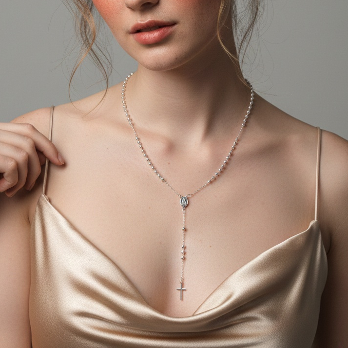 Colar Feminino Terço Bolinhas Fé E Proteção Banhado a Ouro 18k em Oferta na Shopee