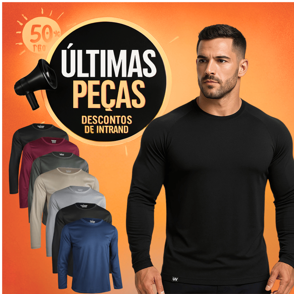 Kit 3 Camisa Térmica Proteção Uv 50+ Segunda Pele Camiseta Blusa Malha Fria Academia Manga Longa em Oferta na Shopee